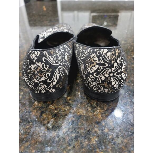 Giorgio Brutini Loafer Shoes Mens Size 11M Black Paisley Print Round Toe Slip On - Picture 9 of 11